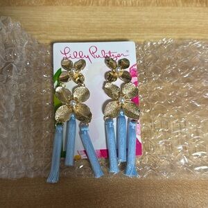 Lilly Pulitzer tassel earrings hydra blue